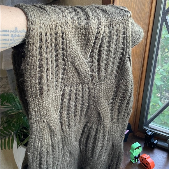 Chunky Brown Green Fall Knit Infinity Scarf - Picture 7 of 7